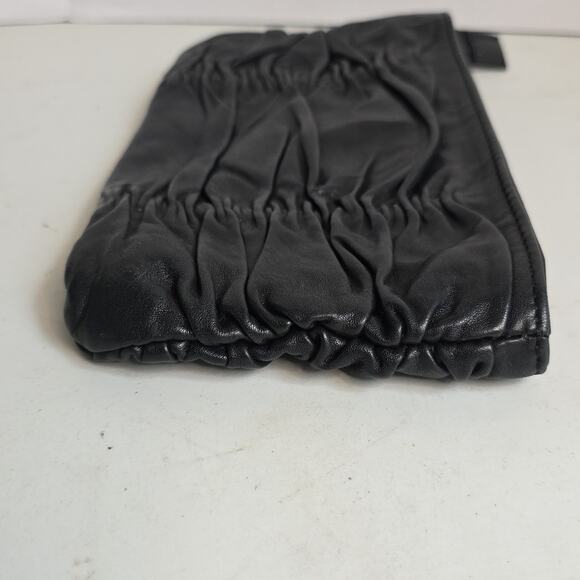 MICHAEL KORS BLACK LEATHER WEBSTER WRISTLET BAG - No Strap - Picture 13 of 14